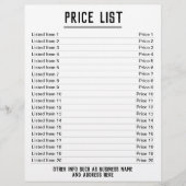 Prijslijst. Tot 20 artikelen & prijzen. Enkelzijdi Flyer (Voorkant)