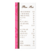 Prijslijst van 4 x 9 inch - Blondeblazer op roze b Reclamekaart (Achterkant)