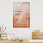 Prijslijst van de moderne Waterverf Gold Salon Poster (Keuken)