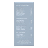 Prijslijst van de service menu van Pink Floral Bea (Achterkant)