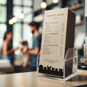 Prijslijst van dog-silhouet voor de producent of d kaart