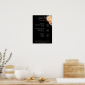 Prijslijst van Elegant, Modern, Floral Peony Poster (Keuken)