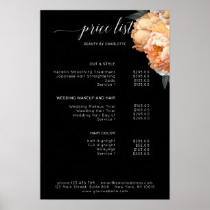 Prijslijst van Elegant, Modern, Floral Peony Poster