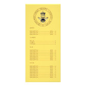 Prijslijst van gouden honingbijen reclamekaart (Achterkant)