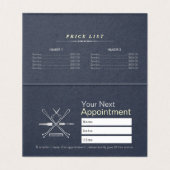 Prijslijst van Haarstylist Makeup Salon Gold-schaa Visitekaartje (Binnenkant ongevouwen)