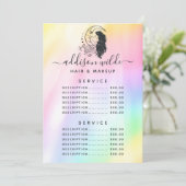 Prijslijst van Hemelse Mystieke Maan Godin Menu (Staand voorkant)