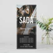 Prijslijst van het massagemenu Spa Salon Menu (Staand voorkant)