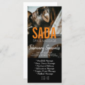 Prijslijst van het massagemenu Spa Salon Menu (Voorkant / Achterkant)