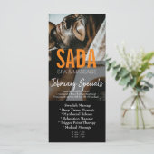 Prijslijst van het massagemenu Spa Salon Menu (Staand voorkant)