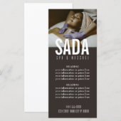 Prijslijst van het massagemenu Spa Salon Menu (Voorkant / Achterkant)