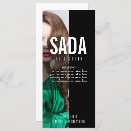 Prijslijst van het menu Hair Salon (Voorkant / Achterkant)