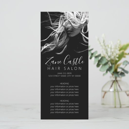 Prijslijst van het moderne menu van de Haar Salon (Staand voorkant)