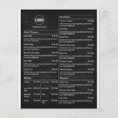 Prijslijst | Van het zwarte Chalkboard Bedrijfs Me Flyer (Voorkant)