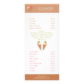 Prijslijst van ijsmenu & statiefkaart reclamekaart (Voorkant)