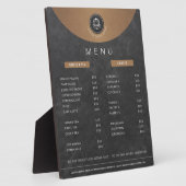 Prijslijst van koper van koper van logo Cafeteria- Fotoplaat (Zijkant)