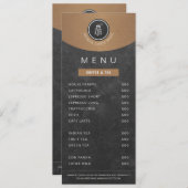 Prijslijst van koper van koper van logo Cafeteria- Menu (Voorkant / Achterkant)