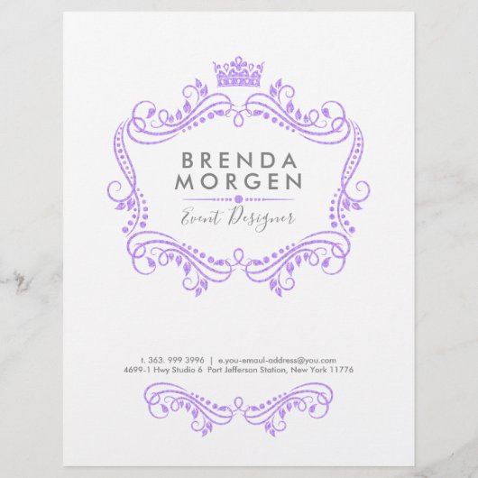 Prijslijst van lavender Paars Crown Lijst Services Flyer (Achterkant)