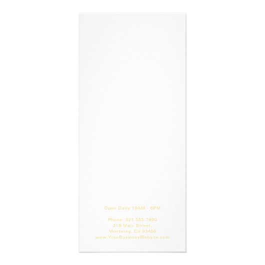 Prijslijst van legant goud en roze vlinder reclamekaart (Achterkant)