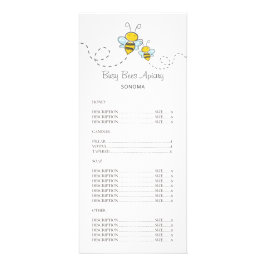Prijslijst van piraatbijen voor honingbijen reclamekaart
