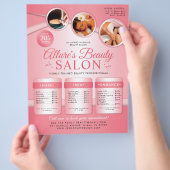 Prijslijst van professionele schoonheidssalon flyer (Hand)