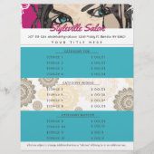 Prijslijst van tekenaar met speciale stijl schoonh briefhoofd (Voorkant)