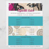 Prijslijst van tekenaar met speciale stijl schoonh briefhoofd (Voorkant / Achterkant)