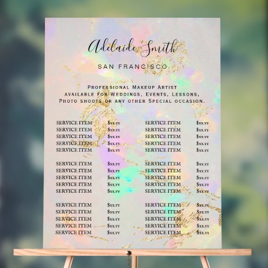 prijslijst van witte opaal acryl bord (Neutraal)