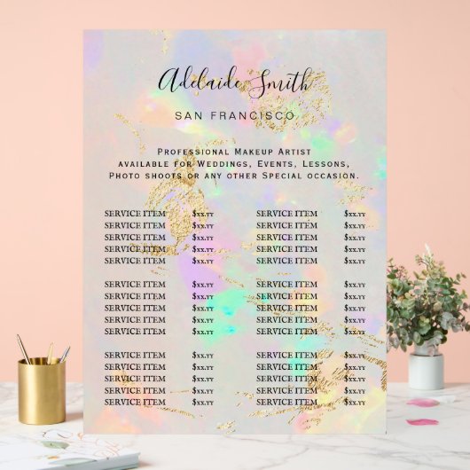 prijslijst van witte opaal acryl bord (Huwelijk)