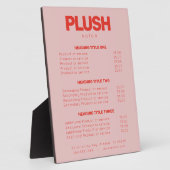 Prijslijst Vet Roze en Red Modern Salon Services Fotoplaat (Zijkant)