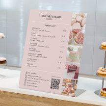 Prijslijst voor bakkerij met aangepaste foto en so