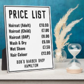 Prijslijst voor Barber-winkels Fotoplaat (Zijkant)