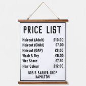 Prijslijst voor Barber-winkels Hangend Wandkleed (Voorkant)