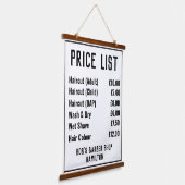 Prijslijst voor Barber-winkels Hangend Wandkleed (Gebogen)