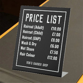 Prijslijst voor Barber-winkels Reclamebord Met Voetstuk