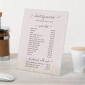 Prijslijst voor Blush Pink en Gold Glitter Hair Sa Reclamebord Met Voetstuk (Insitu)