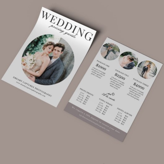 Prijslijst voor cirkelhuwelijksfotografie flyer