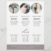 Prijslijst voor cirkelhuwelijksfotografie flyer (Achterkant)