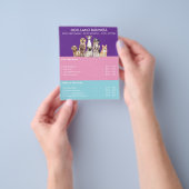 Prijslijst voor Dog Grooming paarse blauw Roze Flyer (Hand)