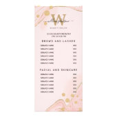 Prijslijst voor Elegant roze goudmarmer Agate Serv Reclamekaart (Voorkant)