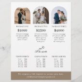 Prijslijst voor fotografeersessie met boog op een flyer (Achterkant)