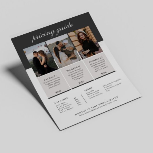 Prijslijst voor gezinsfotografie Verkoopblad Flyer