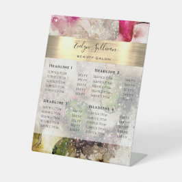 Prijslijst voor groene roze Waterverf Reclamebord Met Voetstuk