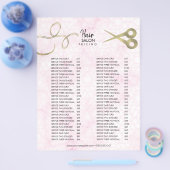 Prijslijst voor haarzout marmer roze goud flyer (Enkel)