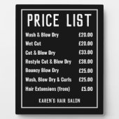 Prijslijst voor hairdresser Hair Salon Fotoplaat (Voorkant)