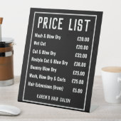 Prijslijst voor hairdresser Hair Salon Reclamebord Met Voetstuk (Insitu)