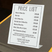 Prijslijst voor hairdresser Hair Salon Reclamebord Met Voetstuk