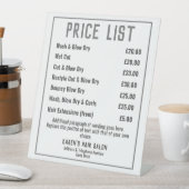 Prijslijst voor hairdresser Hair Salon Reclamebord Met Voetstuk (Insitu)