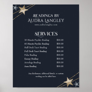 Prijslijst voor helderziende medium, tarotlezer poster