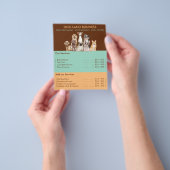 Prijslijst voor Hond Grooming bruin groen geel Flyer (Hand)