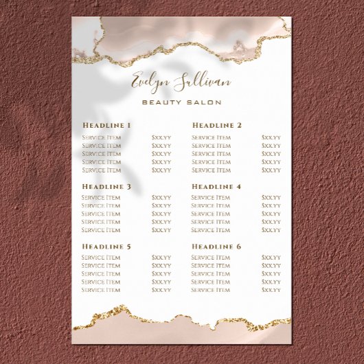 Prijslijst voor ivoor Blush Agate Poster